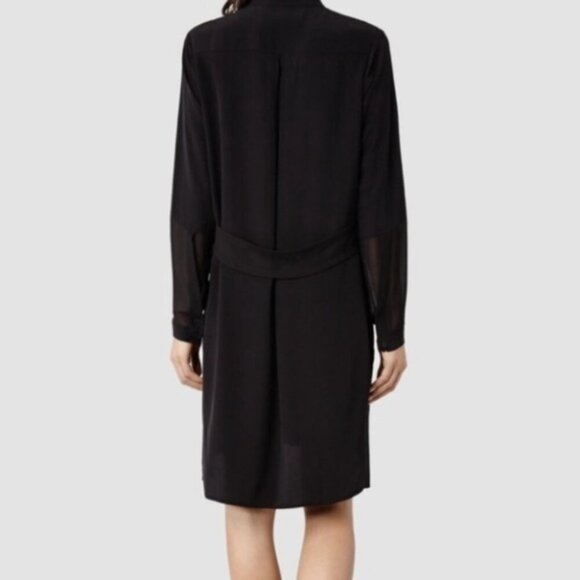 All Saints Rivi Silk Shirt Dress - Picture 3 of 16
